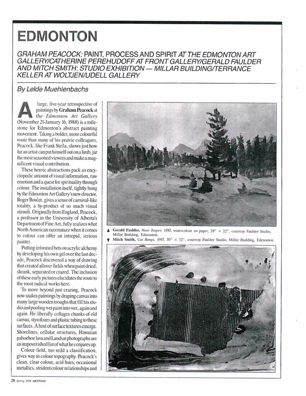 First page of “Mitch Smith and Gerald Faulder, Studio Exhibition”